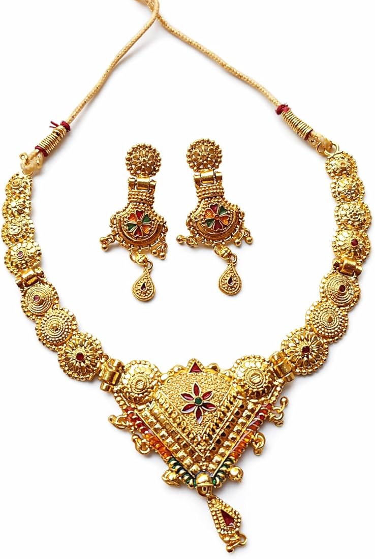 Gold Plated Necklace & Earrings Set - Image 2
