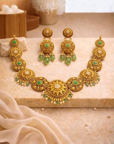 Gold Plated Necklace & Earrings Set
